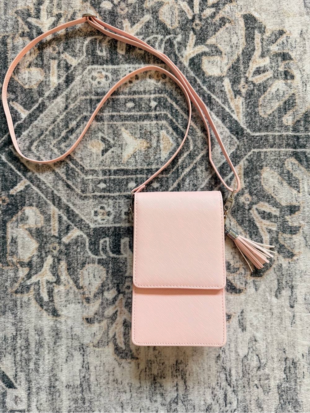 Pink Crossbody Bag with Tassel